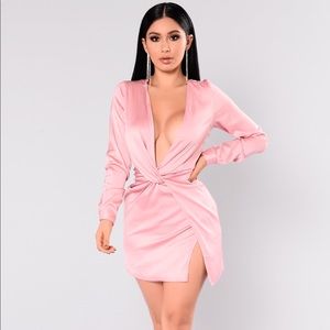 Blush Pink Satin Dress by Fashion Nova